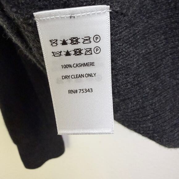 Daniel Hecter 2 Ply Cashmere Sweater Mens Large Grey Pullover Long Sleeve Waffle - Picture 9 of 9